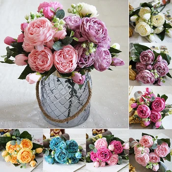 1 Krūva Prancūzijos Rožė Gėlių Puokštė Netikrą Gėlių Organizuoti Stalo Daisy Vestuvių Gėlės Dekoras