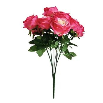 10 Galvų Dirbtinių Rožių Puokštė Modeliavimas Gėlių Dekoras, Namų Biuro Stalo Puošmena Netikrą Rose