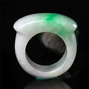 100% Realių green jade 7A žiedas gamtos jade dovana savotiškas Smaragdas žiedai vyrams, moterims, žiedai nuvarytas papuošalai