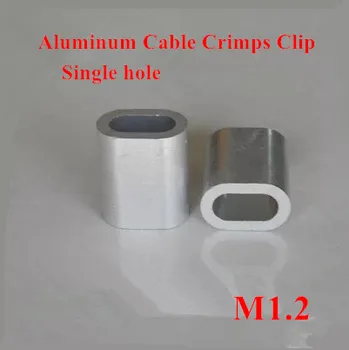1000pcs 1.2 mm M1.2 Aliuminio Kabelių Garbanos Rankovės Vieną Skylę Rėmelis Užspaudimo Kilpos Ovalo Formos Vielos Lynai Įrašą Swage Detalės
