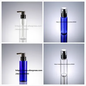 100ml MĖLYNA/TANSPARENT/BALTA plastiko, PET butelių su juoda siurblys, skirtas losjonas/emulsija/fondas/serumas-kosmetikos pakavimo odos priežiūra