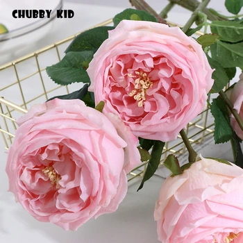 12pcs/daug ! nekilnojamojo touch Manė, drėkina Austin rožė gėlių netikrą Austin Rožė vestuvių dekoratyvinis dirbtinis išaugo didmeninės bijūnas