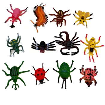 12pcs Mažas Spalvingas Žaislas vabzdžių Pobūdžio Paveikslas Įdomus Žaislai, Įvairūs Plastikiniai Realus vabzdžių Modelis Veiksmų, Skaičiai, Gyvūnai, Žaislai