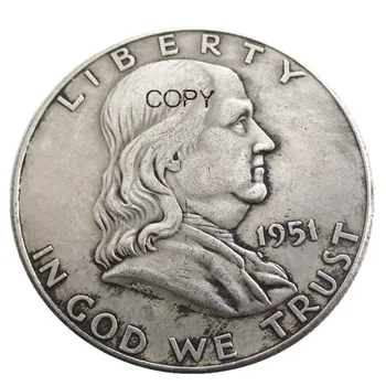 1951 m. JAV PSD Franklin Half Doleris Sidabro Padengtą Kopijuoti Monetas