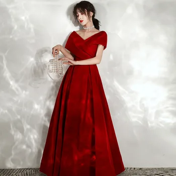 2020 metų Moteris Elegantiškas, Seksualus V-Kaklo Grindų Ilgis Ilgas Cheongsam Oficialų Taurę Drabužiai Suknelė, Vestidos Qipao XS-XXL