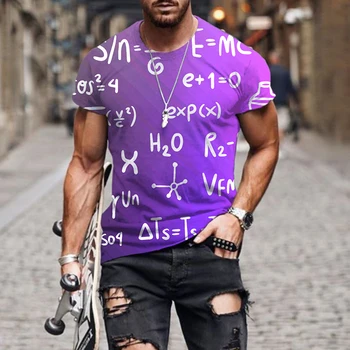 2021 Mens T marškinėliai Mados Naujų Vasarą Vyrams trumpomis Rankovėmis T-shirt Atsitiktinis 3D matematinė formulė, Spausdinti Marškinėlius Žmogui Visiškai Spausdinti