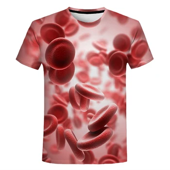 2021 Raudonųjų Kraujo Ląstelių 3D Atspausdintas Marškinėliai Vyrams, Moterims FunnyCasual Trumpas Rankovės Harajuku Streetwear Negabaritinių marškinėliai