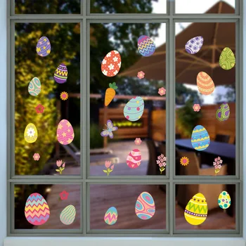 2021 Velykų kiaušinių dekoravimas sienų lipdukai stiklo lipdukai prekybos centrai parduotuvę scenos langu dekoracijos, langų lipdukai
