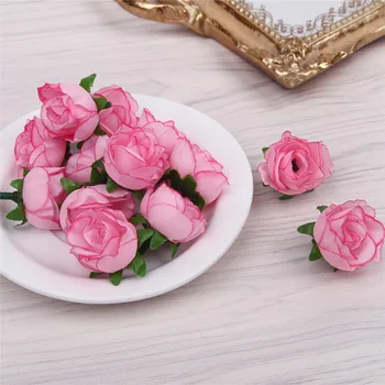 50pcs 3cm Mini Šilko Dirbtinių Rožių Gėlių Vadovai Vestuves Namų Puošybai Netikrą Gėlės Amatų 