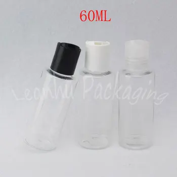 60ML Skaidrus Plokščias-pečių Plastikinio Butelio , 60CC Tuščias Kosmetikos Konteinerių , Losjonas / Kosmetikos Vandens Pakuočių Buteliukas