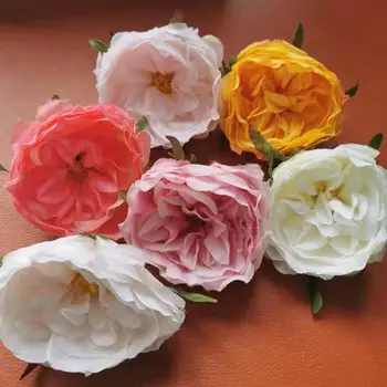 8.5 CM/5vnt,Dirbtinio Šilko Gėlių Camellia Vadovai,Mažų Nekilnojamojo Touch Arbata, rožių, 