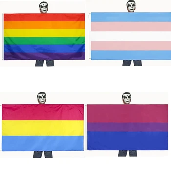 90x150 CM LGBT Gėjų Vaivorykštės Pasididžiavimas Vėliava Vaivorykštės spalvų Vėliavos 3x5 FT Poliesteris standartinės Vėliavos, Vėliavos, Lauko, Patalpų