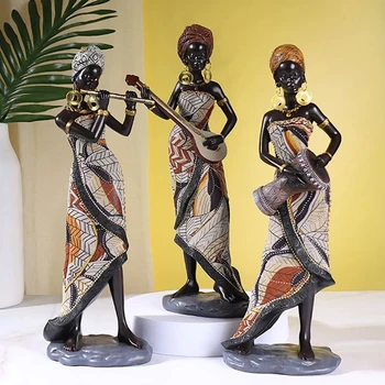 Afrikos Statulos Namų Dekoro Dervos Skulptūros Moteris Juoda Kambarį Dekoratyvinis Duomenys Biuro Stalas Apdailos Tv Kabinetas