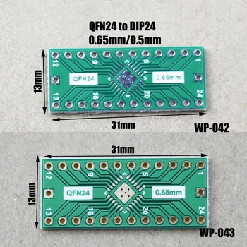 Aukštos kokybės 1pcs/daug QFN24 į DIP24 Adapteris PIN Pikis 0.5 0,65 mm PCB Lenta Converter /CINKAVIMAS Konverteris WP-041 WP-042