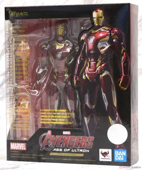 Bandai Originali SHF Marvel Keršytojas MK45 Tony Stark Sąnarių Kilnojamojo Veiksmų Skaičius, Modelį, Žaislai