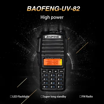 Baofeng UV-82 Walkie Talkie, 8W Didelės Galios UV82 Nešiojamų Kumpio ir CB Radijo Stotis UV82 Dual TR VHF UHF radijo stotelė 10KM Dviejų krypčių Radi