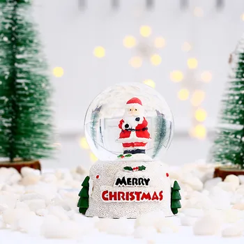 Crystal Sniego Pasaulyje Sniego Stiklo Kamuolys Music Box Amatų Namų Darbastalio Apdaila Kalėdų Kamuolys su Sniego Naujųjų Metų Dovanos