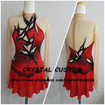 Crystal Užsakymą Dailiojo Čiuožimo Suknelė Mergaitėms, Naujas Prekės ženklas Čiuožyklos Drabužius Konkurencijos DR4636