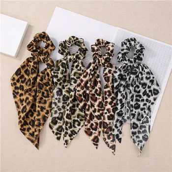 Europos ir Amerikos gatvės stiliaus naujas moterų plaukų aksesuarai kaklaraištis mazgas leopard 