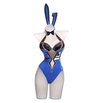Genshin Poveikio Yelan Cosplay Kostiumas Bunny Merginos Jumpsuit Kostiumai Helovyno Karnavalas Kostiumas