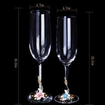 Išskirtinį spalvų gėlės prabangus šampanas akinius Mados prabangių, meno goblet goblet stiklo taurė
