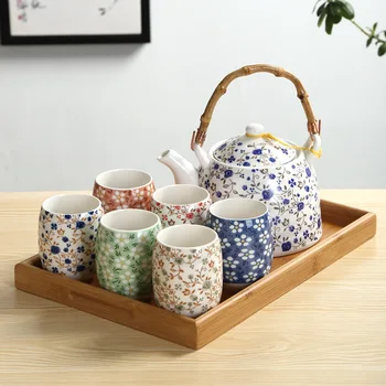 Japonų stiliaus kėlimo pluošto puodą daug arbatos nustatyti visas rinkinys modernių namų svetingumą arbatos puodelio rinkinys, arbatinukas su filtru ekranas