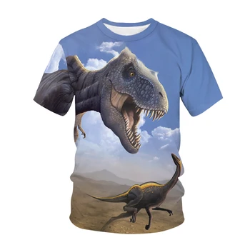 Juokinga Spausdinimo T-shirt Gyvūnų Dinozaurai 3d Atspausdintas Vyrų Mados Atsitiktinis Karikatūros, Vaikų trumpomis Rankovėmis Drabužių Streetwear 6XL