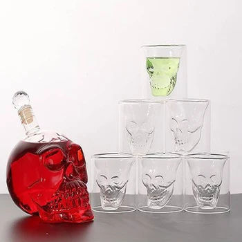Kaukolė Stiklo Taurės Dvigubos Sienelės Vyno Shot Kokteilių Viskio Stiklo Kristalų Butelį Spirito Puodelis Puodelis Kūrybos Skaidrios Degtinės Gerti