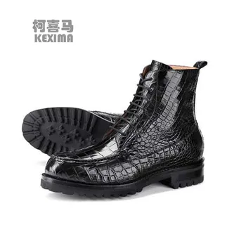 KEXIMA naujas hanlante krokodilo odos batai, vyriška avalynė žiemos Martin batai verslo Rankų darbo batai laisvalaikio Vidutinio sumažinti vyrų batai