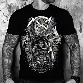 Kultas Originali Darkside T Shirt Mens Slaptasis Nu Goth Šėtono Gotikos Alternatyvių Drabužių