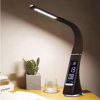 LED Stalo Lempa Geriausiai parduodamas Stalas Skaitymo Nakties Šviesos Naktinės Lempos su Kalendoriniais ir Skaitmeninis Laikrodis-Žadintuvas Miegamojo, Biuro