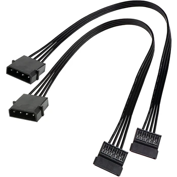 Molex IDE 4 Pin Male 15 Pin Moterų SATA Maitinimo Keitiklis Adapterio Kabelį Kietasis Diskas HDD SSD Maitinimo ilgiklis,4 Paketas