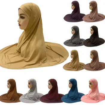 Musulmonų Moterys Hijab Momentinių Šalikas 2 Gabalas Amira Bžūp Skrybėlę Variklio Dangčio Underscarf Headwrap Turbaną Islamo Niqab Khimar Traukti Gatavi