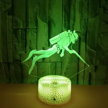 Naras 3D Naktį Lempa 7 Spalvų Kaita, Miegamojo Puošimas Led Apšvietimas Iliuzija Naktį Šviesos Gimtadienio, Kalėdų Dovanos Vaikams Draugas