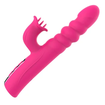 Naujas Stilius Masturbacija 5-Dažnio Kalba Lyžis Vibratoriai Dirbtinę Varpą Teleskopinis G-Spot Klitorio, Makšties Stimuliavimas Stick