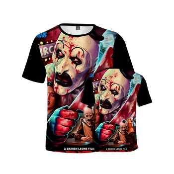 Nauji vyriški Vasaros T-Shirt Hip-Hop Klounas Dydžio 3D Spausdinimo Raundo Kaklo trumpomis Rankovėmis Atsitiktinis Palaidų T-Shirt XXS-4XL Viršuje Kvėpuojantis Streetw