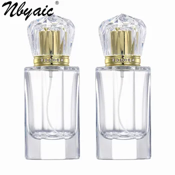 Nbyaic 1pcs kvepalų buteliuke 50ml high-end kristalų aukso danga skaidraus stiklo paspaudus purškimo butelis kvepalai supakuoti tuščias butelis