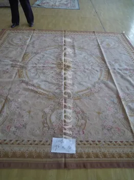 Nemokamas pristatymas 9.6'x10' Nuostabiu prancūzų stiliaus aubusson kilimų/kilimėlių