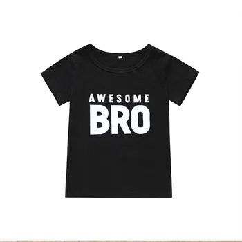 Nuostabus Bro Vasaros Berniukų marškinėliai Juodos Medvilnės Mišinys Kūdikiams Viršūnes Tees Vaikams, Vaikų Drabužiai
