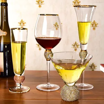 Phnom Penh raudonojo vyno taurė šampano stiklo kūrybos šviesą deimantų inkrustuota vyno stiklo kokteilių stiklinių goblet vyno rinkinys