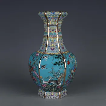 Qianlong Antikvariniai Emalio Spalvos Porceliano Vaza Jingdezhen Keraminės Vazos Kambarį Biuro Baldų Ir Senovinių Kinų Ornamentais