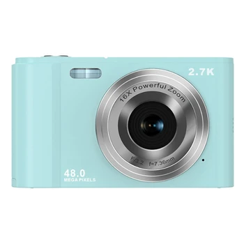 Skaitmeninis Fotoaparatas 2.7 K HD 48MP Vlogging Kamera 48MP su 16X Digital Zoom Tinka Vaikams ir Paaugliams, Žalia