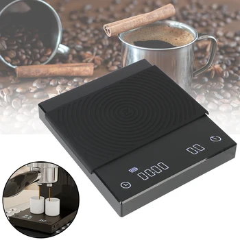USB Įkrovimo Espresso Virtuvė Masto Elektroninių Kavos Masto Su Auto Laikmatis 0,1 g / 2kg Digital Black Mirror