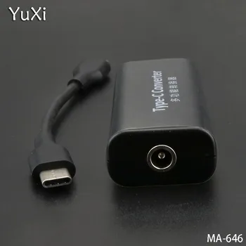 YuXi 1pcs/daug USB Tipo C iki DC5.5*2.1 aikštėje moterų Maitinimo Adapteris Keitiklis Nešiojamas Maitinimo Jungtis Aikštėje Plug Moteris
