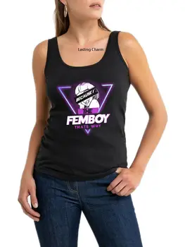 Į Femboy štai Taip Mados Grafinis Custom Print Tank Top Moterų Joga Sporto Treniruotės Berankovis Viršų Sporto Viršūnės