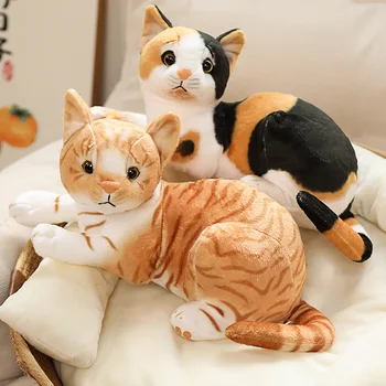 Įdaryti Tikroviška Geltona Katė Pliušinis Žaislas Modeliavimas Amerikos Shorthair Lovely Cat Lėlės Naminių Gyvūnų Žaislai, Namų Dekoro Dovana Mergaitėms Gimtadienis
