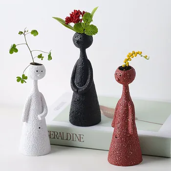 Šiaurės Asmeninį Kūrybos Portretas Vazonas Stiliaus Kambarį Desktop Mini Augalų Puodą Mini Gėlių Vazos, Dekoracijos