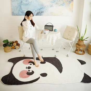 Šiaurės INS Stiliaus Minkštas Shaggy Pliušinis neslidžia Grindų Kilimėlis Netaisyklingos Formos Panda Kilimų Miegamojo Lovos Vaikams Nuskaitymo Antklodė Tapete
