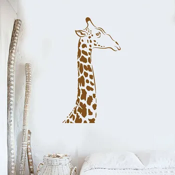 Žirafa Galvos Vinilo Langai Decal Afrikos Gyvūnų, Vaikų Kambario Sienų Lipdukai Meno Freskomis Namų Interial Biuro Apdailos W991
